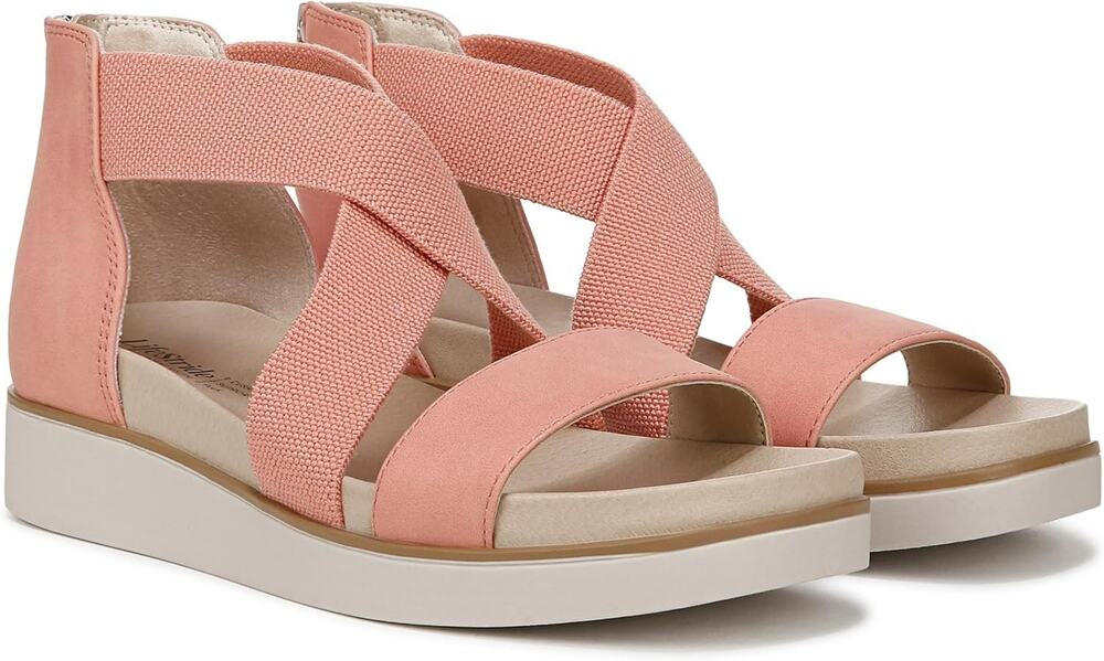 New In Box LifeStride Womens Giselle Sandal Coral Pink 6M Soft System NIB